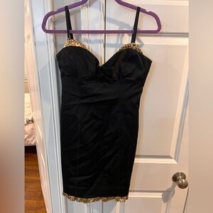 Guess Black Dress with Animal Print Accent